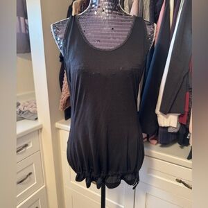 3/$30 Lululemon Black Sleeveless racer back Ruched Top cinchable bottom L